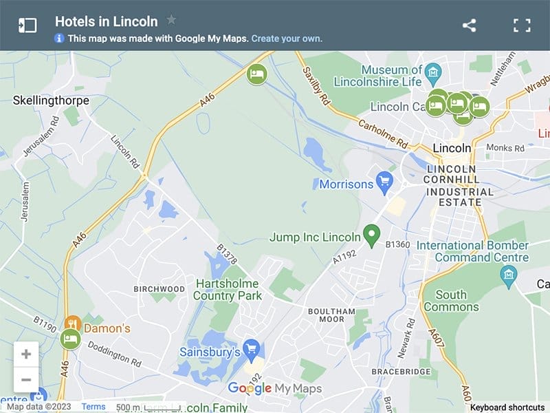 Hotels in Lincoln map