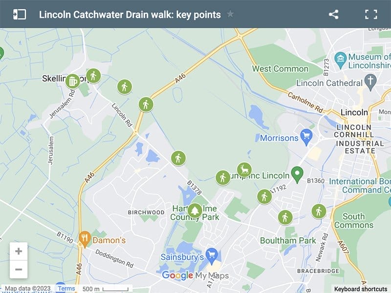 Catchwater Drain walk map