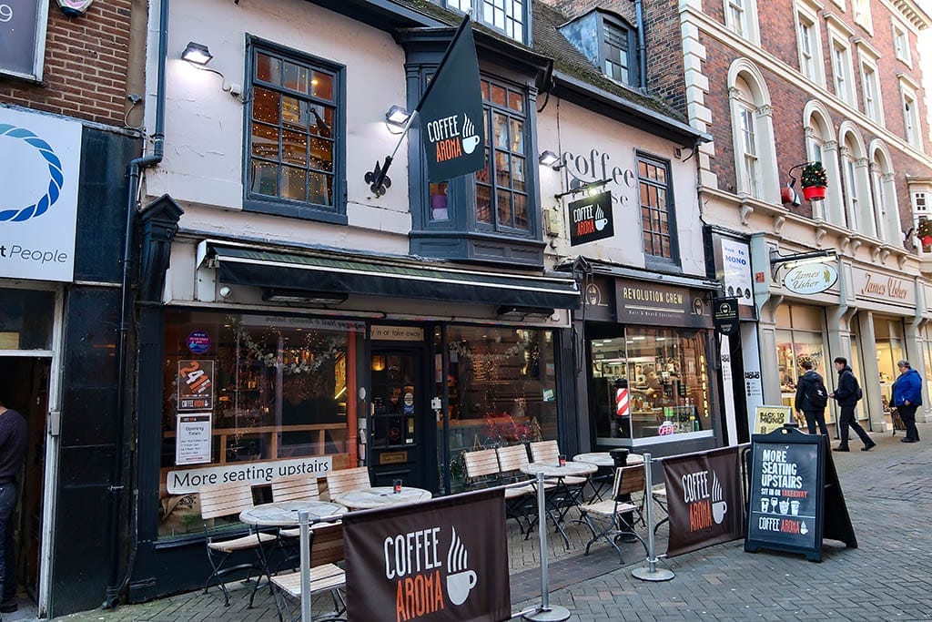 Coffee Aroma is one of the best coffee shops in Lincoln near the High Street