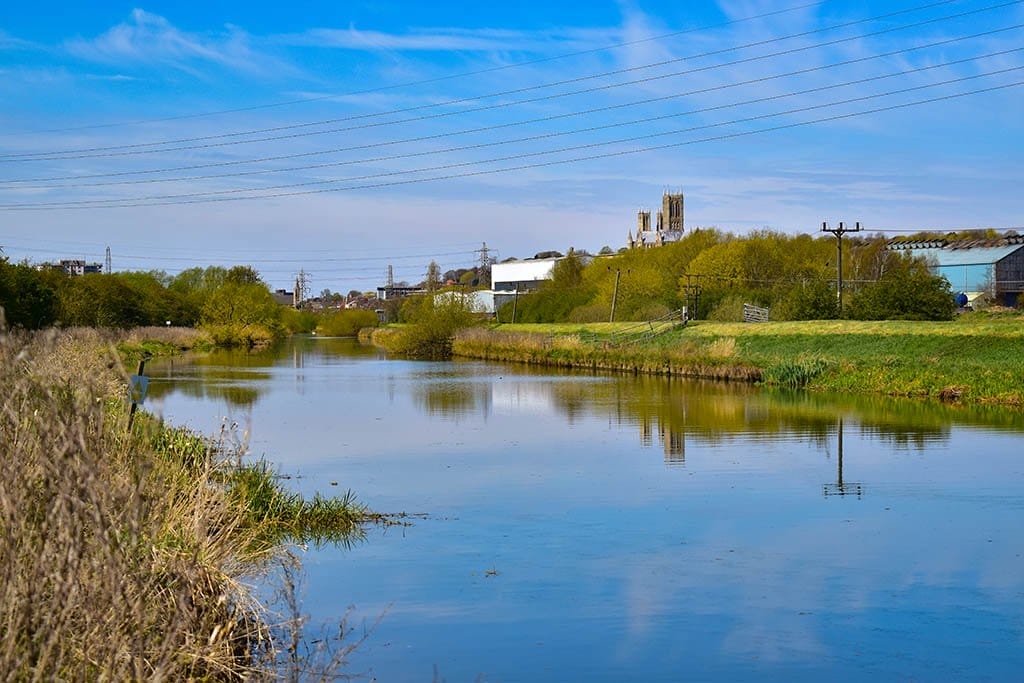 Views of the cathedral from the Lincoln to Washingborough walk
