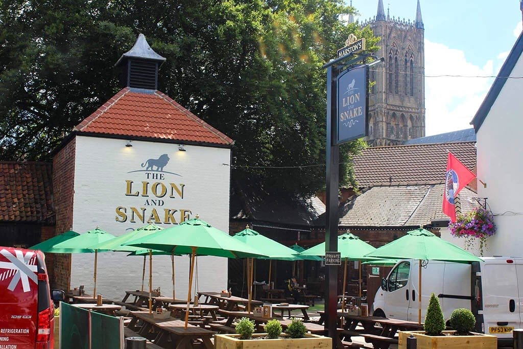 Lion & Snake Cathedral view