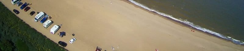 Huffoft Beach birdseye angle wide