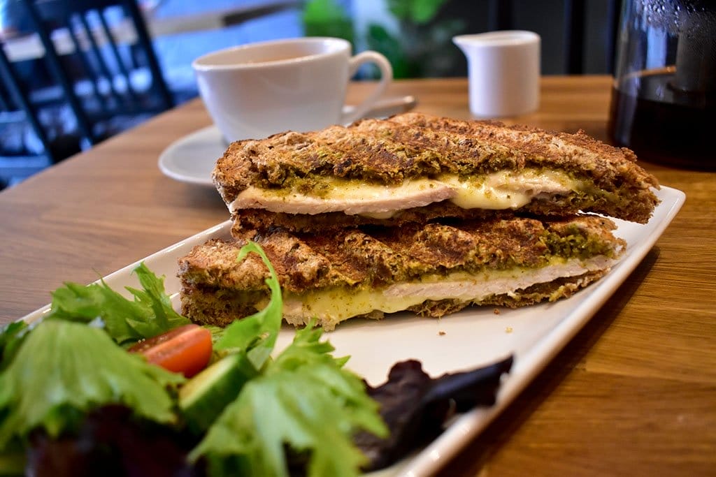 Chicken pesto mozzarella sandwich