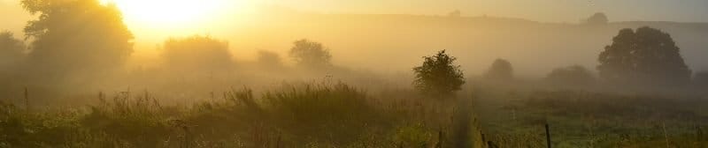 Belchford Lincolnshire Wolds sunrise wide