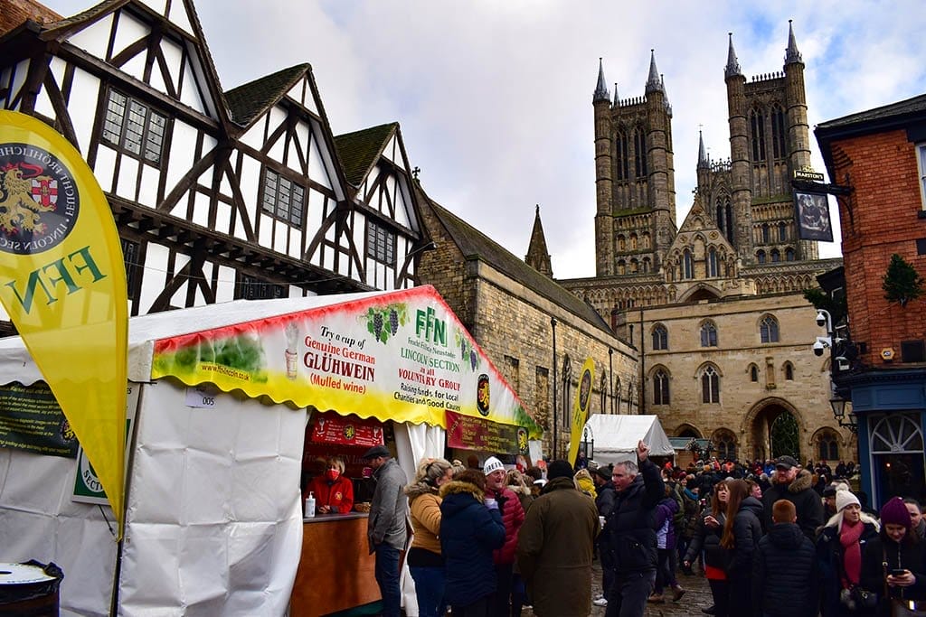 Lincoln Christmas Market Castle Square Lincoln Christmas Market Castle Square FFN gluhwein daytime