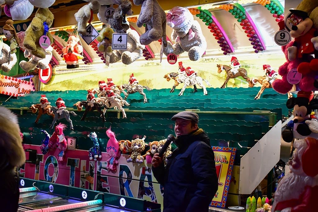 Lincoln Christmas Market Horse Racing Game Traditional Games horse racing compere