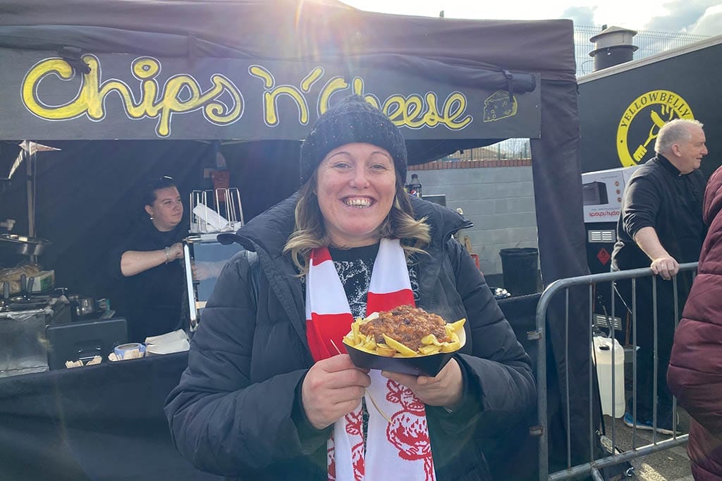 Lisa With Chips LNER Stadium Lisa chilli chips cheese