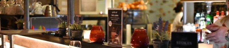 Late at the Lawn bar sign wide
