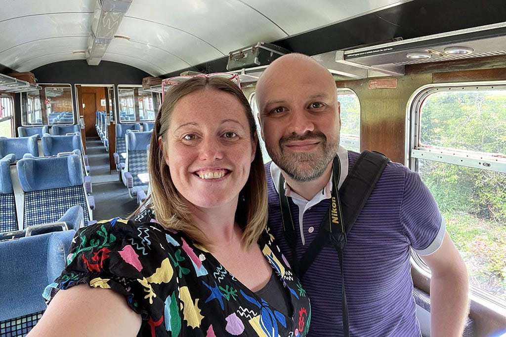 Lincolnshire Wolds Railway Alex and Lisa Lincolnshire Wolds Railway carriage Alex and Lisa