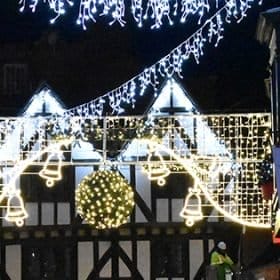 Lincoln Christmas Lights Steep Hill Castle Square view