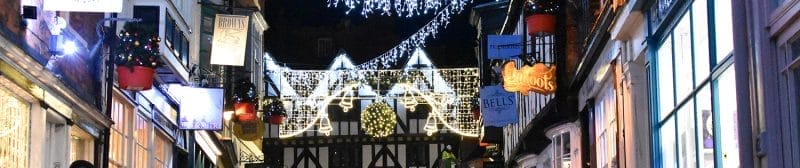 Lincoln Christmas Lights Steep Hill Castle Square view