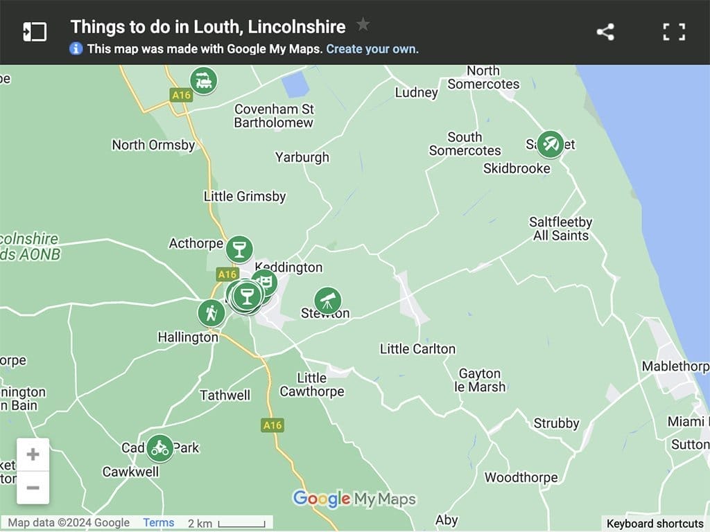Map of things to do in Louth