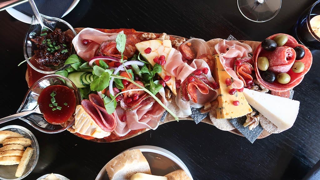 Vino Marina charcuterie board from above