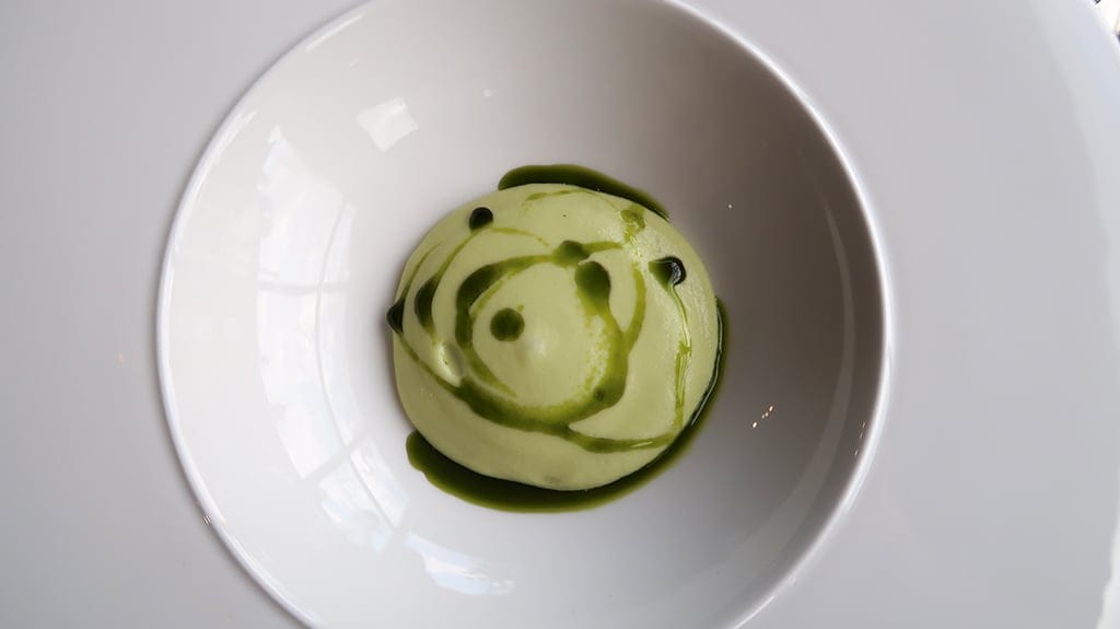 The Bronze Pig smoked potato, wild garlic and arënkha caviar